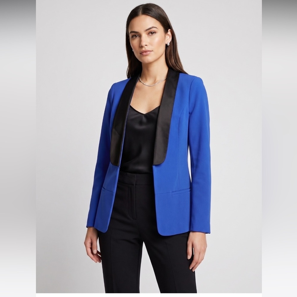 Rock & Republic Dazzling Blue Blazer With Black Lapel. Size XS. NWT. Career.
